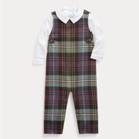 Ralph Lauren 24 Months Baby Boy Plaid Overalls